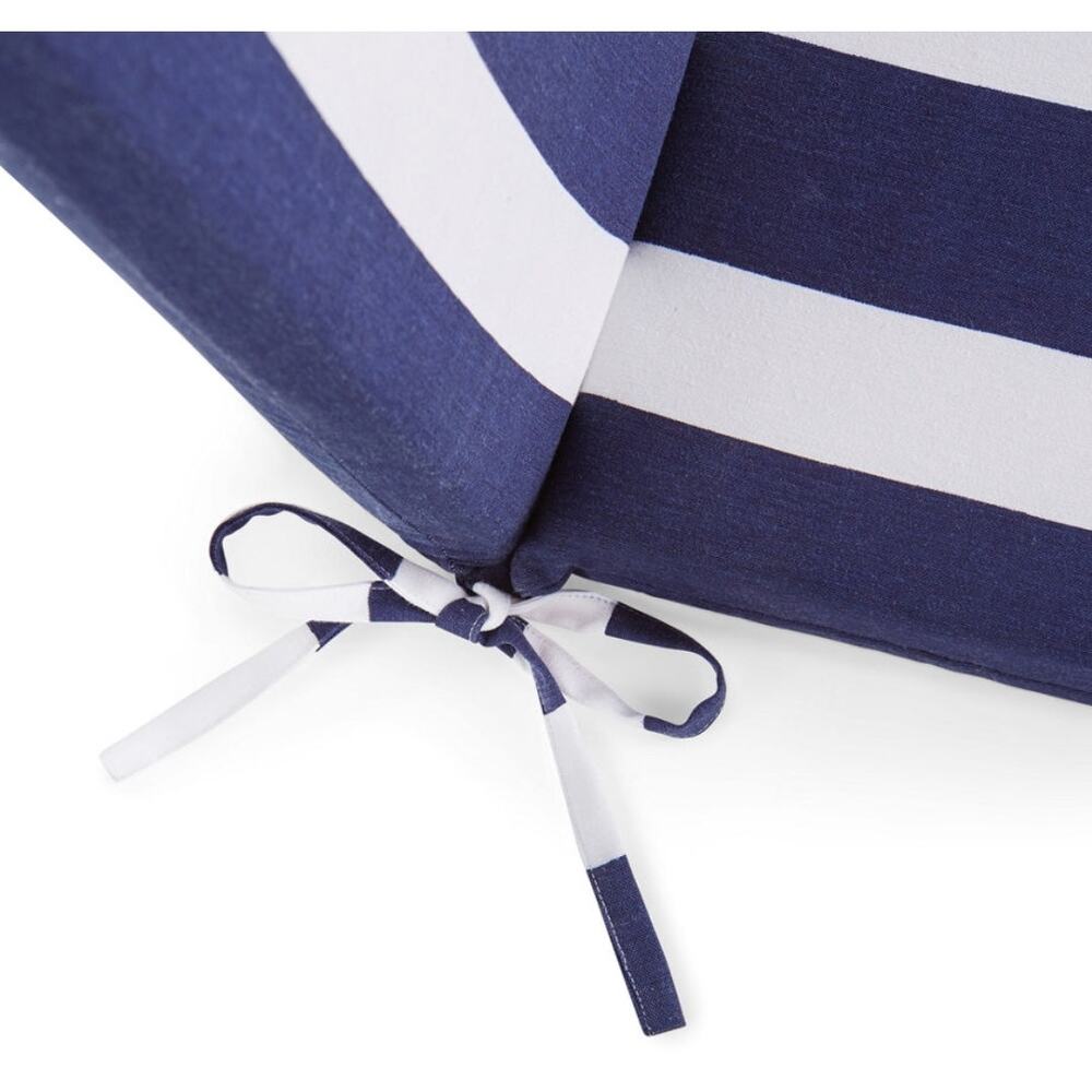 NEW Turquoise Sun Nautical Navy Stripe Patio Chair Cushion (Size: 20"x23") 2 Pad - Picture 6 of 6